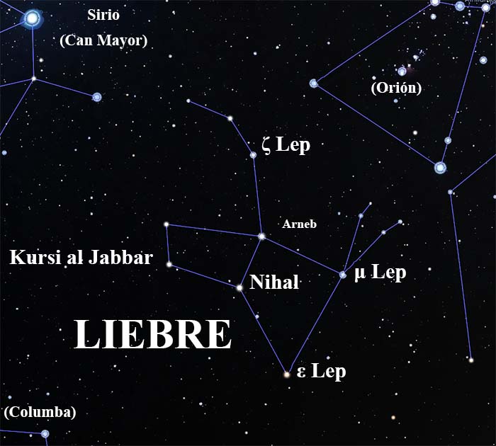 constelación Liebre